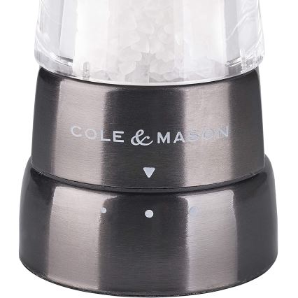 Cole&Mason - Conjunto de moedores de sal grosso e pimenta DERWENT 2 pçs 19 cm antracite