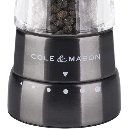 Cole&Mason - Conjunto de moedores de sal grosso e pimenta DERWENT 2 pçs 19 cm antracite