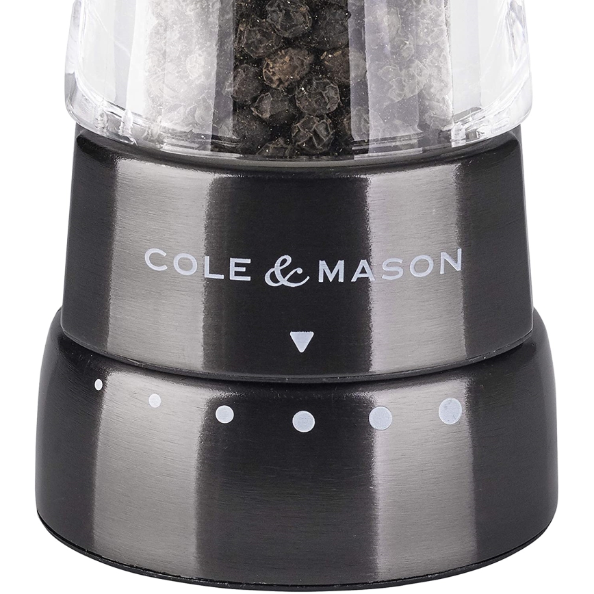 Cole&Mason - Conjunto de moedores de sal grosso e pimenta DERWENT 2 pçs 19 cm antracite