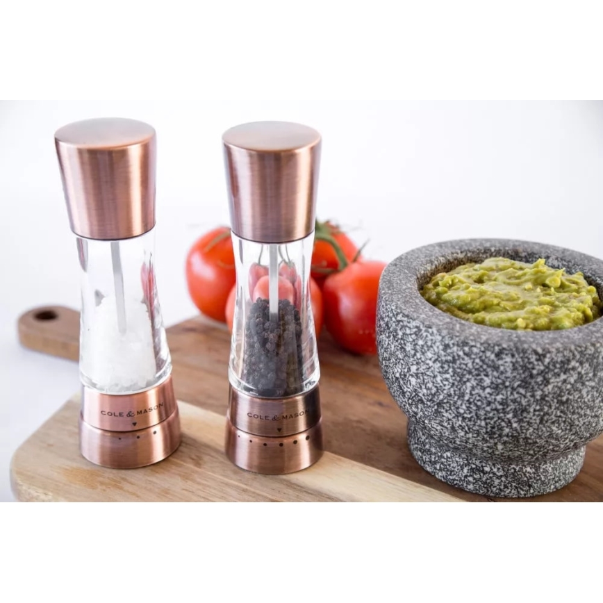 Cole&Mason - Conjunto de moedores de sal grosso e pimenta DERWENT 2 pçs 19 cm cobre