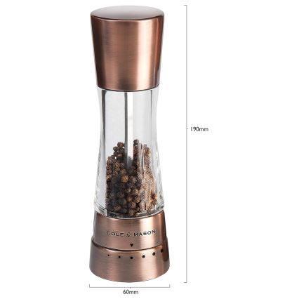 Cole&Mason - Conjunto de moedores de sal grosso e pimenta DERWENT 2 pçs 19 cm cobre