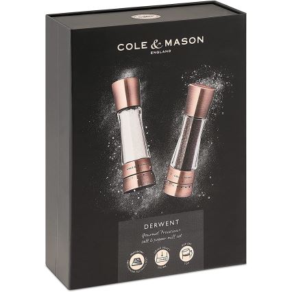 Cole&Mason - Conjunto de moedores de sal grosso e pimenta DERWENT 2 pçs 19 cm cobre