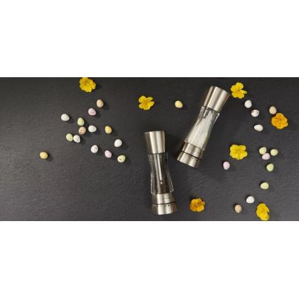 Cole&Mason - Conjunto de moedores de sal grosso e pimenta DERWENT 2 pçs 19 cm cromado brilhante