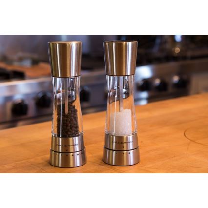 Cole&Mason - Conjunto de moedores de sal grosso e pimenta DERWENT 2 pçs 19 cm cromado brilhante