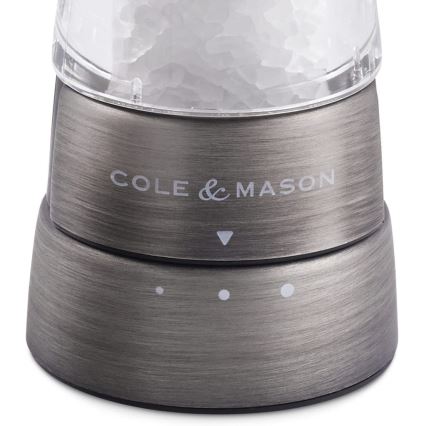 Cole&Mason - Conjunto de moedores de sal grosso e pimenta DERWENT 2 pçs 19 cm cromado mate