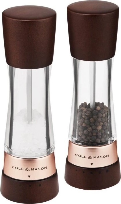 Cole&Mason - Conjunto de moedores de sal grosso e pimenta DERWENT 2 unid. 19 cm faia/castanho