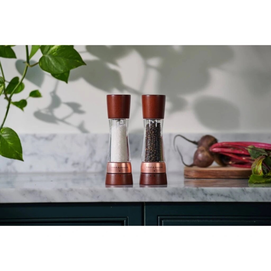 Cole&Mason - Conjunto de moedores de sal grosso e pimenta DERWENT 2 unid. 19 cm faia/castanho