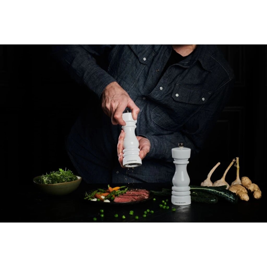 Cole&Mason - Conjunto de moedores de sal grosso e pimenta LONDON 2 unid. 18 cm faia/branco