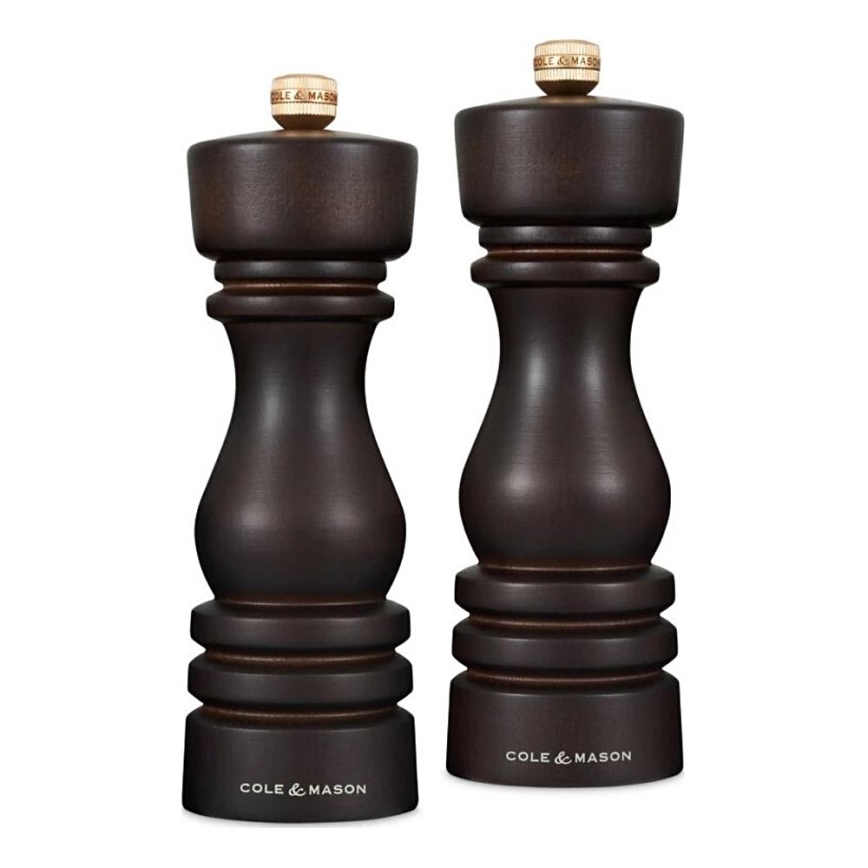 Cole&Mason - Conjunto de moedores de sal grosso e pimenta LONDON 2 unid. 18 cm faia/castanho