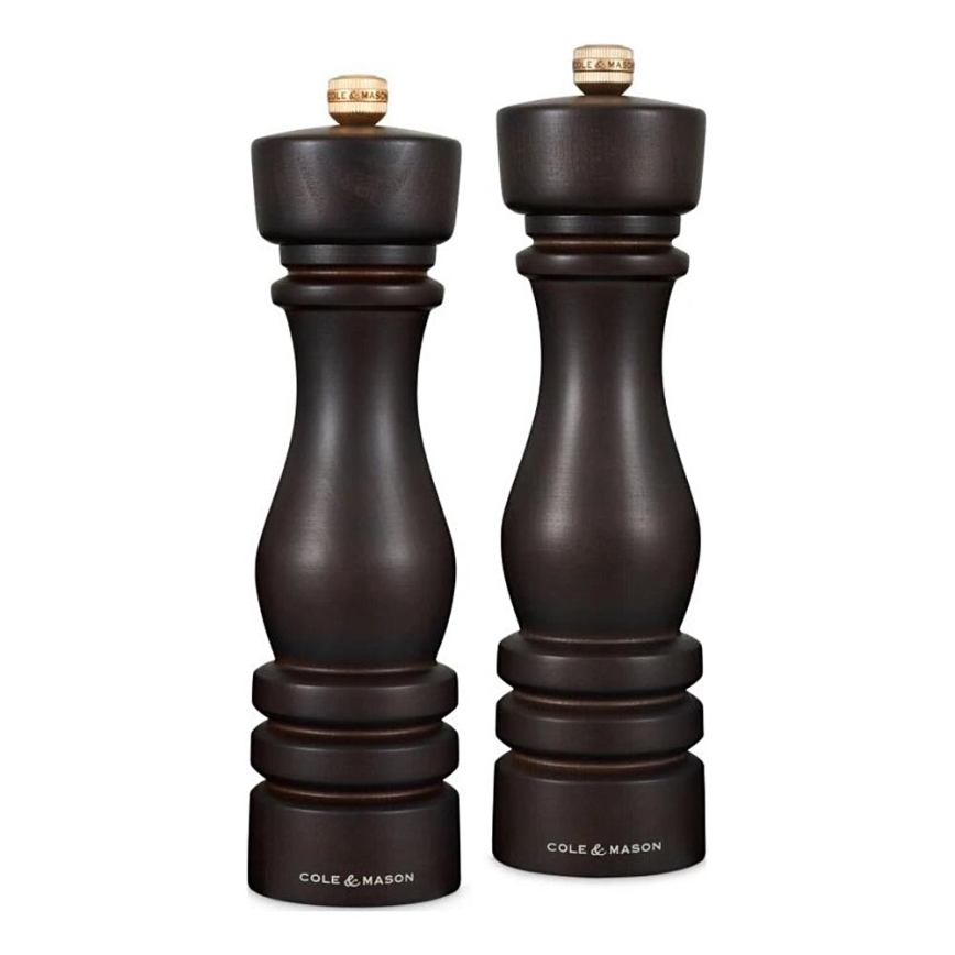 Cole&Mason - Conjunto de moedores de sal grosso e pimenta LONDON 2 unid. 22 cm faia/castanho