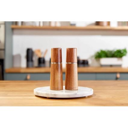 Cole&Mason - Conjunto de moedores de sal grosso e pimenta MARLOW acácia 2 pçs 18,5 cm