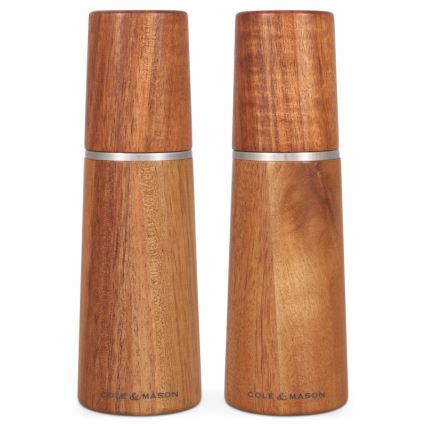 Cole&Mason - Conjunto de moedores de sal grosso e pimenta MARLOW acácia 2 pçs 18,5 cm