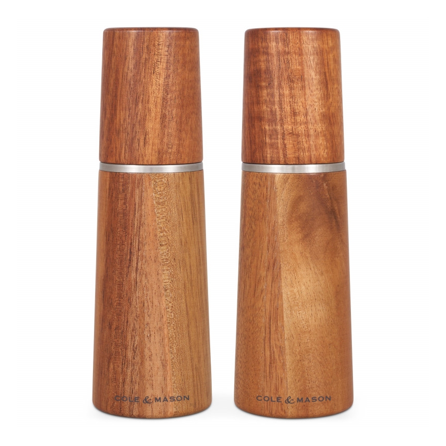 Cole&Mason - Conjunto de moedores de sal grosso e pimenta MARLOW acácia 2 pçs 18,5 cm