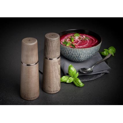Cole&Mason - Conjunto de moedores de sal grosso e pimenta MARLOW faia 2 pçs 18,5 cm