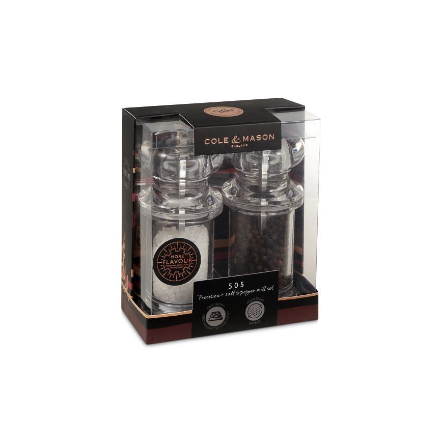 Cole&Mason - Conjunto de moedores de sal grosso e pimenta PRECISION MILLS 2 pçs 14 cm
