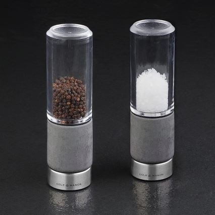 Cole&Mason - Conjunto de moedores de sal grosso e pimenta REGENT CONCRETE 2 pçs betão 18 cm