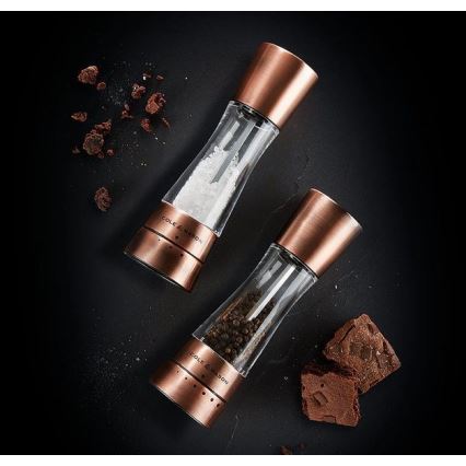 Cole&Mason - Conjunto de moinhos de sal e pimenta DERWENT 2 peças 19 cm cobre
