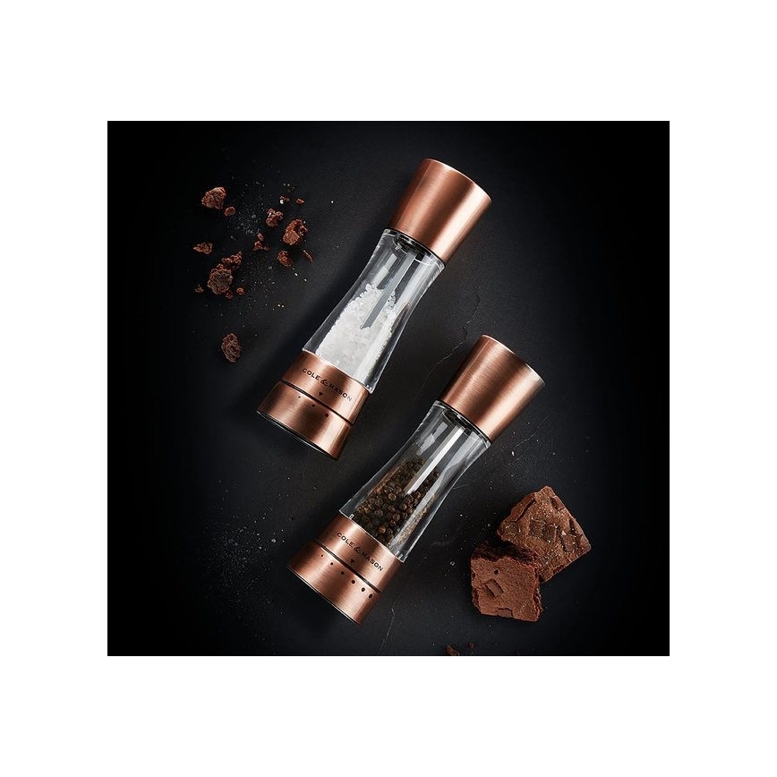 Cole&Mason - Conjunto de moinhos de sal e pimenta DERWENT 2 peças 19 cm cobre