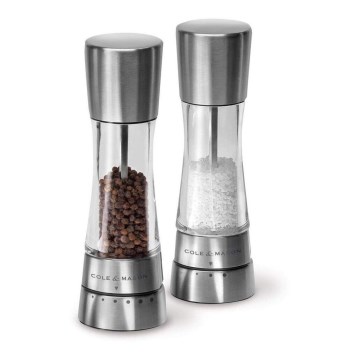 Cole&Mason - Conjunto de moinhos de sal e pimenta DERWENT 2 peças 19 cm cromo brilhante