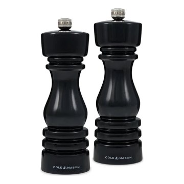 Cole&Mason - Conjunto de moinhos de sal e pimenta LONDON 2 peças 18 cm faia/preto