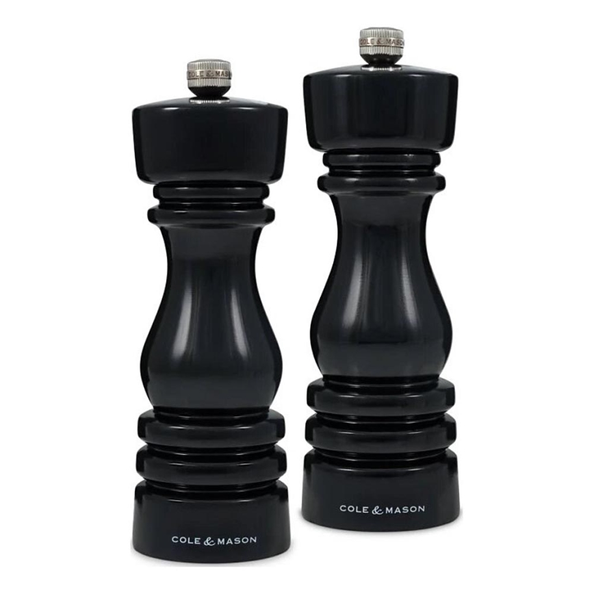 Cole&Mason - Conjunto de moinhos de sal e pimenta LONDON 2 peças 18 cm faia/preto