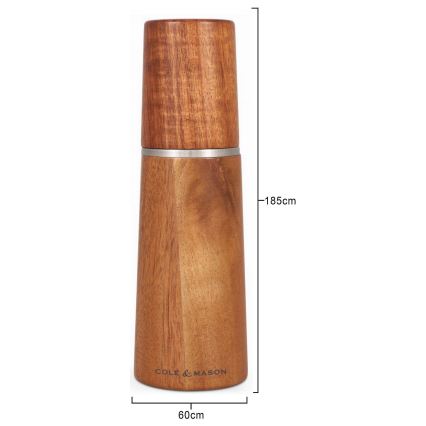 Cole&Mason - Conjunto de moinhos de sal e pimenta MARLOW em acácia, 2 peças, 18,5 cm