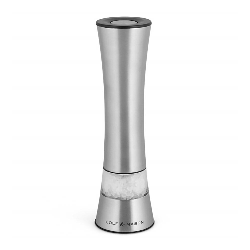 Cole&Mason - Elétrico salt or pepper grinder BURFORD 4xAAA 18 cm cromado mate