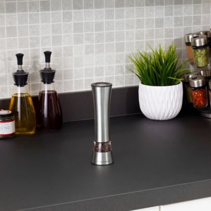 Cole&Mason - Elétrico salt or pepper grinder BURFORD 4xAAA 18 cm cromado mate