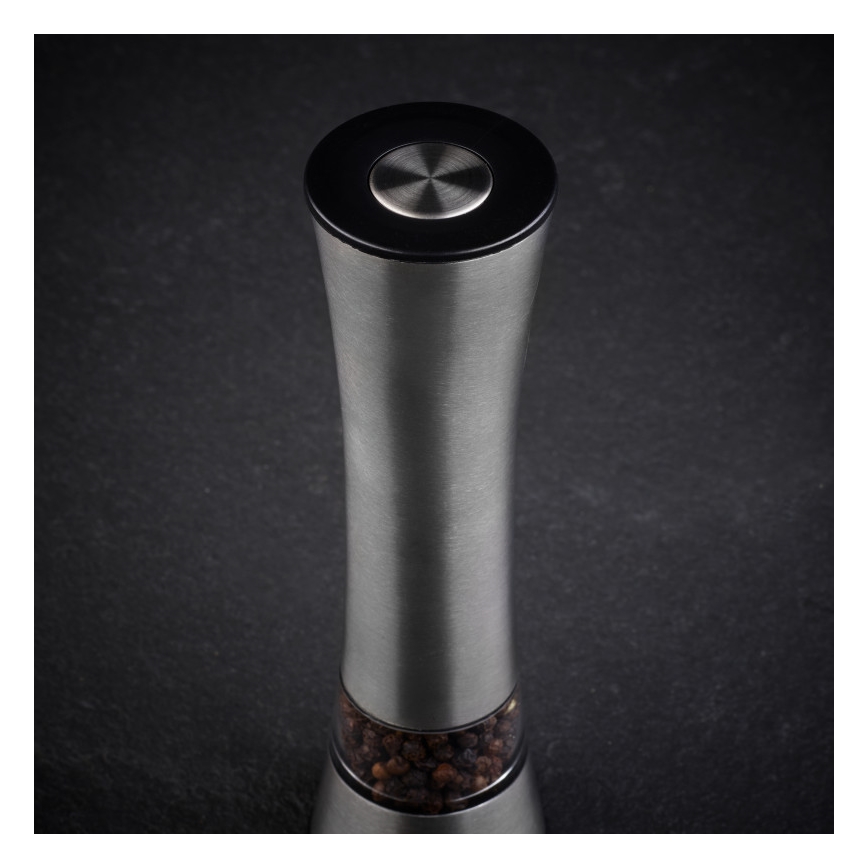 Cole&Mason - Elétrico salt or pepper grinder BURFORD 4xAAA 18 cm cromado mate