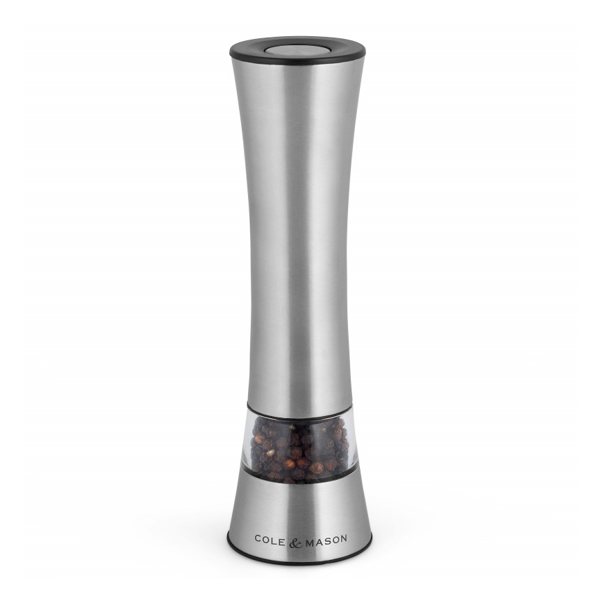 Cole&Mason - Elétrico salt or pepper grinder BURFORD 4xAAA 18 cm cromado mate