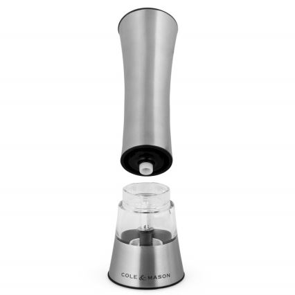 Cole&Mason - Elétrico salt or pepper grinder BURFORD 4xAAA 18 cm cromado mate