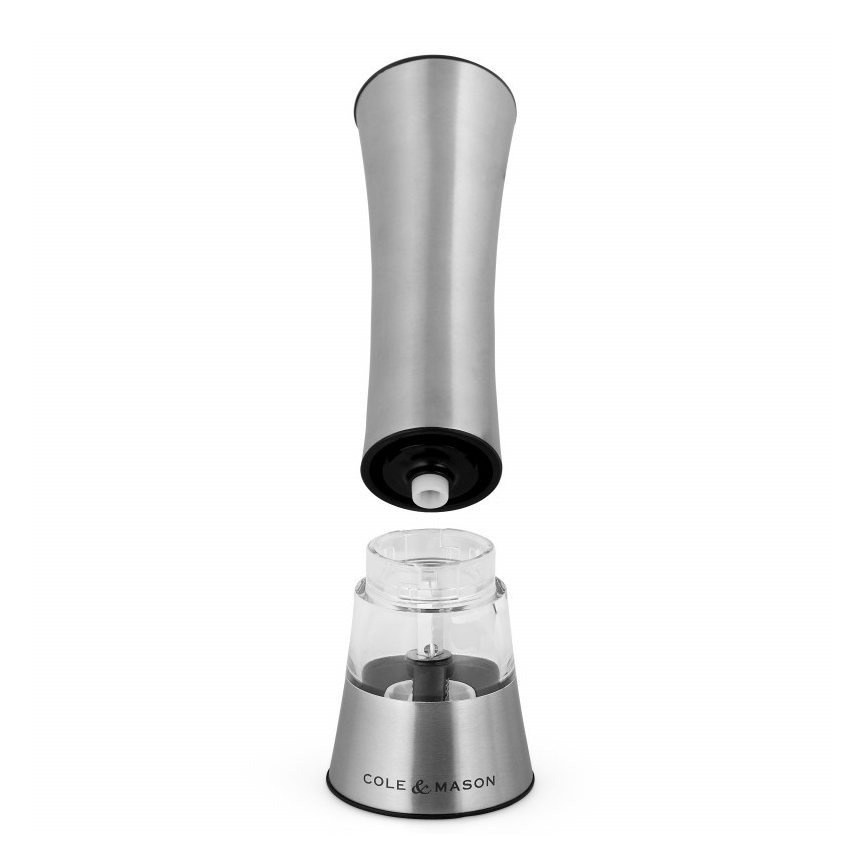 Cole&Mason - Elétrico salt or pepper grinder BURFORD 4xAAA 18 cm cromado mate