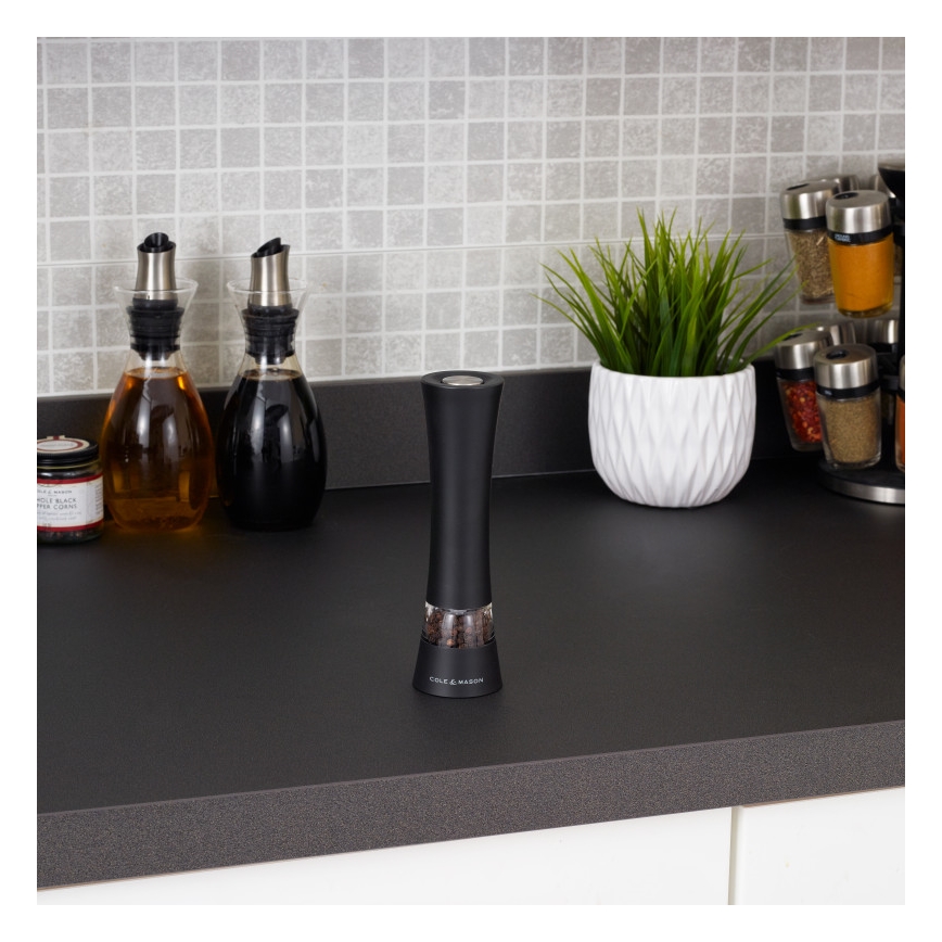 Cole&Mason - Moedor elétrico para sal ou pimenta BURFORD 4xAAA 18 cm preto