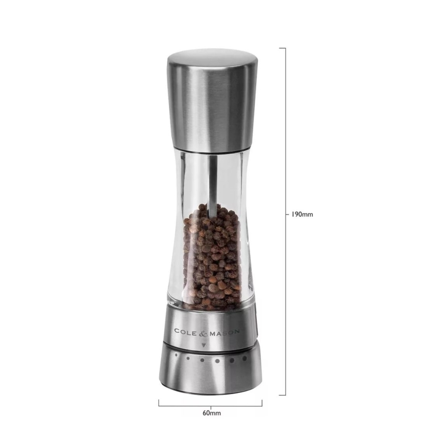 Cole&Mason - Moedor de pimenta DERWENT 19 cm cromado brilhante