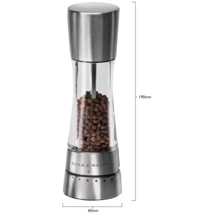 Cole&Mason - Moedor de sal grosso DERWENT 19 cm cromado brilhante