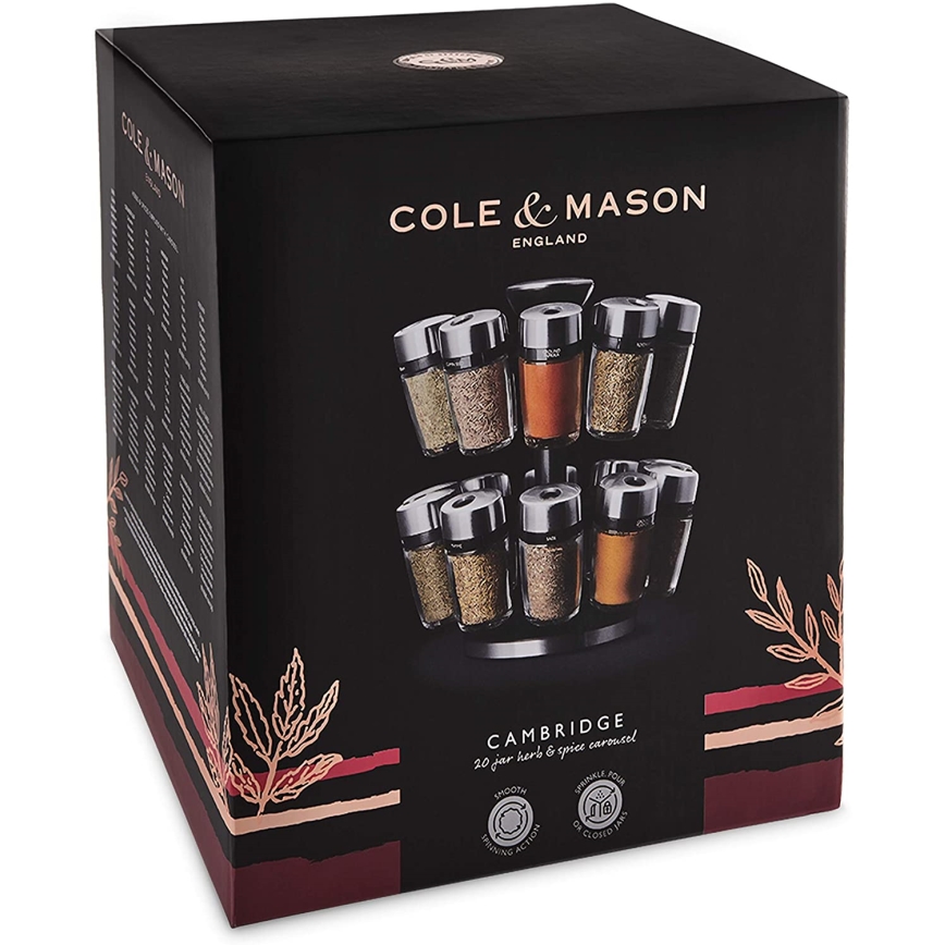 Cole&Mason - Prateleira rotativa com frascos de especiarias MASTER 21 pçs