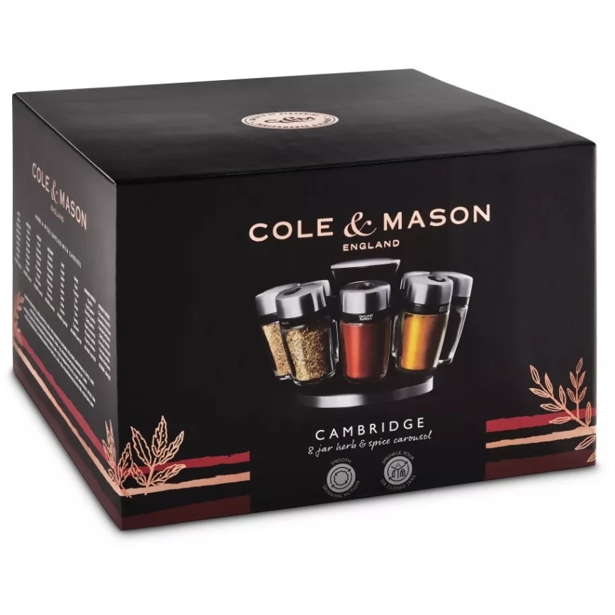 Cole&Mason - Prateleira rotativa com frascos de especiarias MASTER 9 pçs