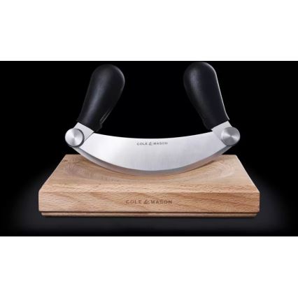 Cole&Mason - Tábua de cortar de cozinha e faca tipo cradle 21,5x51,5 cm faia