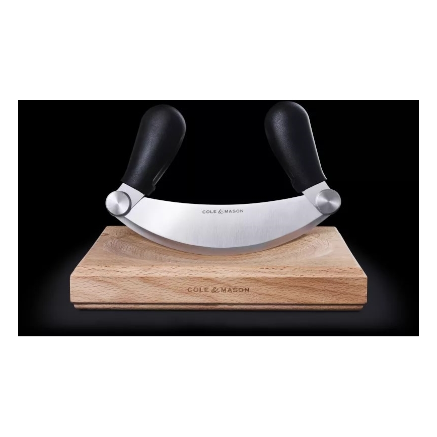 Cole&Mason - Tábua de cortar de cozinha e faca tipo cradle 21,5x51,5 cm faia