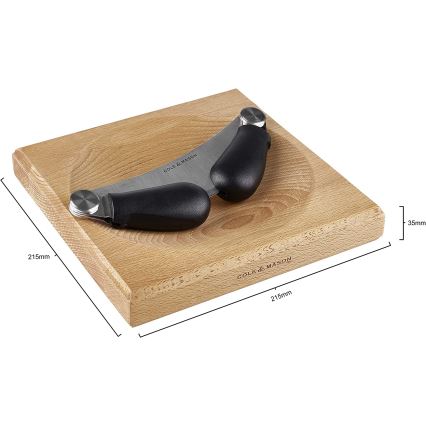 Cole&Mason - Tábua de cortar de cozinha e faca tipo cradle 21,5x51,5 cm faia
