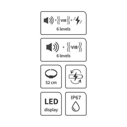 Coleira anti-latidos para cães 52cm 3,7V 300 mAh IP67