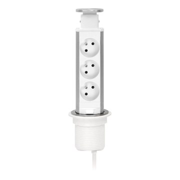Coluna de tomadas para tampo de secretária 3x230V