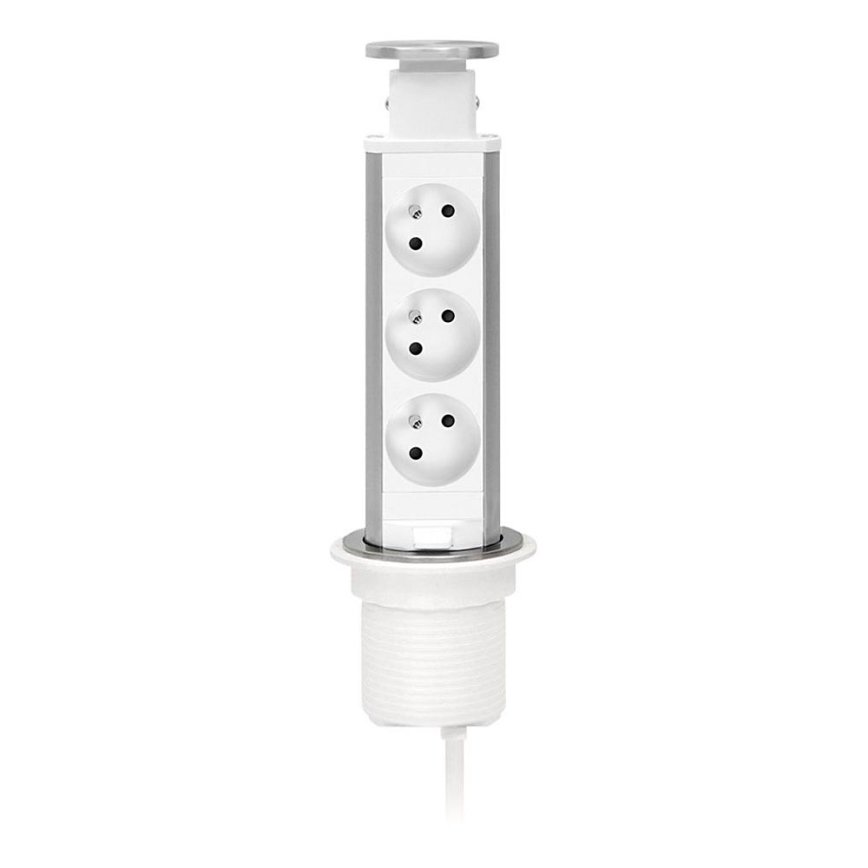 Coluna de tomadas para tampo de secretária 3x230V