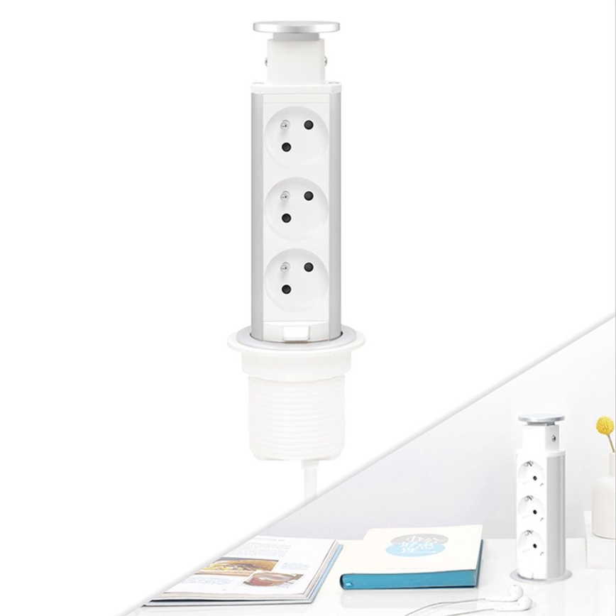 Coluna de tomadas para tampo de secretária 3x230V