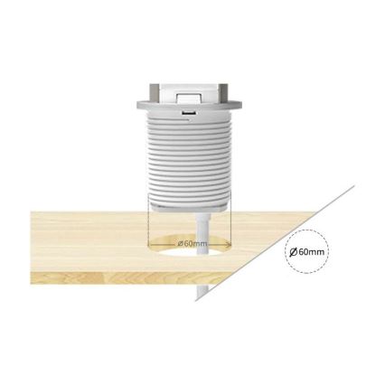 Coluna de tomadas para tampo de secretária 3x230V