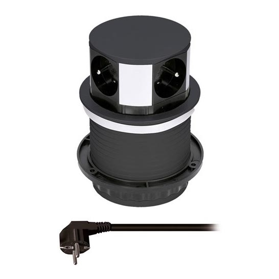 Coluna de tomadas para um tampo de mesa 4x230V
