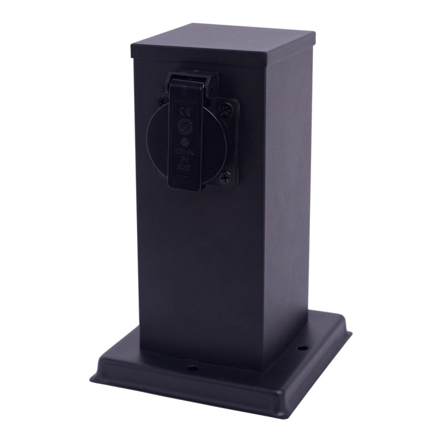 Coluna exterior com tomada 1Z SCHUKO 230V IP44 20 cm preto