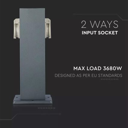 Coluna exterior com tomada SCHUKO 2Z 230V IP44