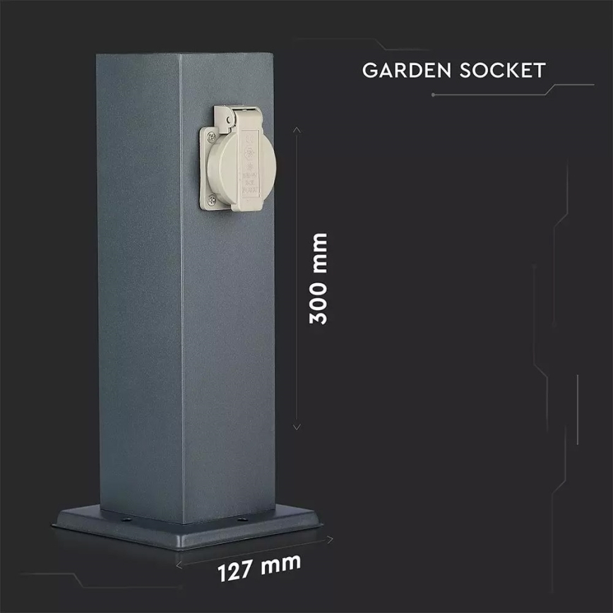 Coluna exterior com tomada SCHUKO 2Z 230V IP44
