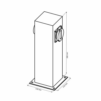 Coluna exterior com tomada 2Z ELEKTRI 230V IP44